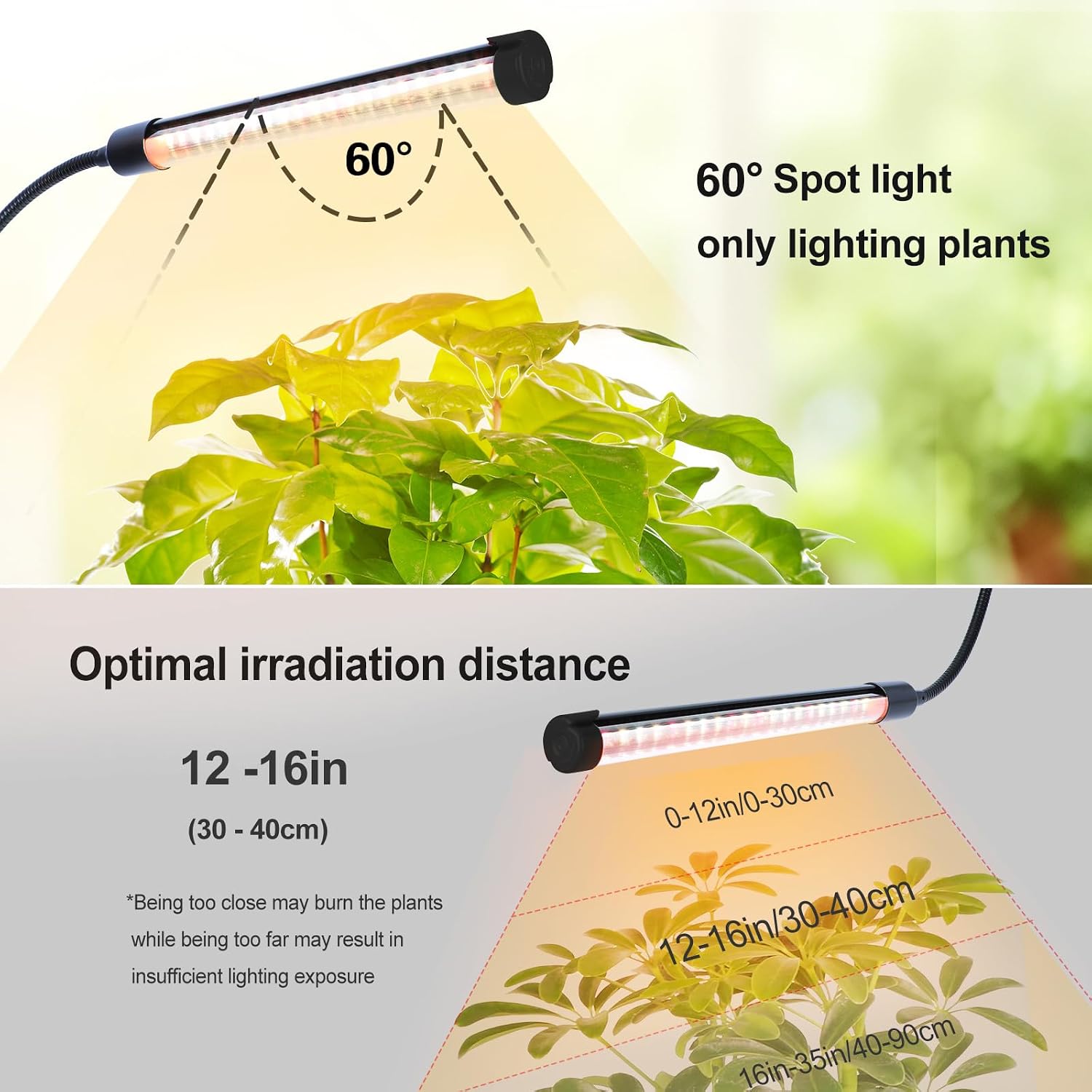 FECiDA Standing Grow Light with Upgrade Stand for Indoor Tall Plant, Bonsai | 36 Watt Power Draw, Super Bright, 5-Mode