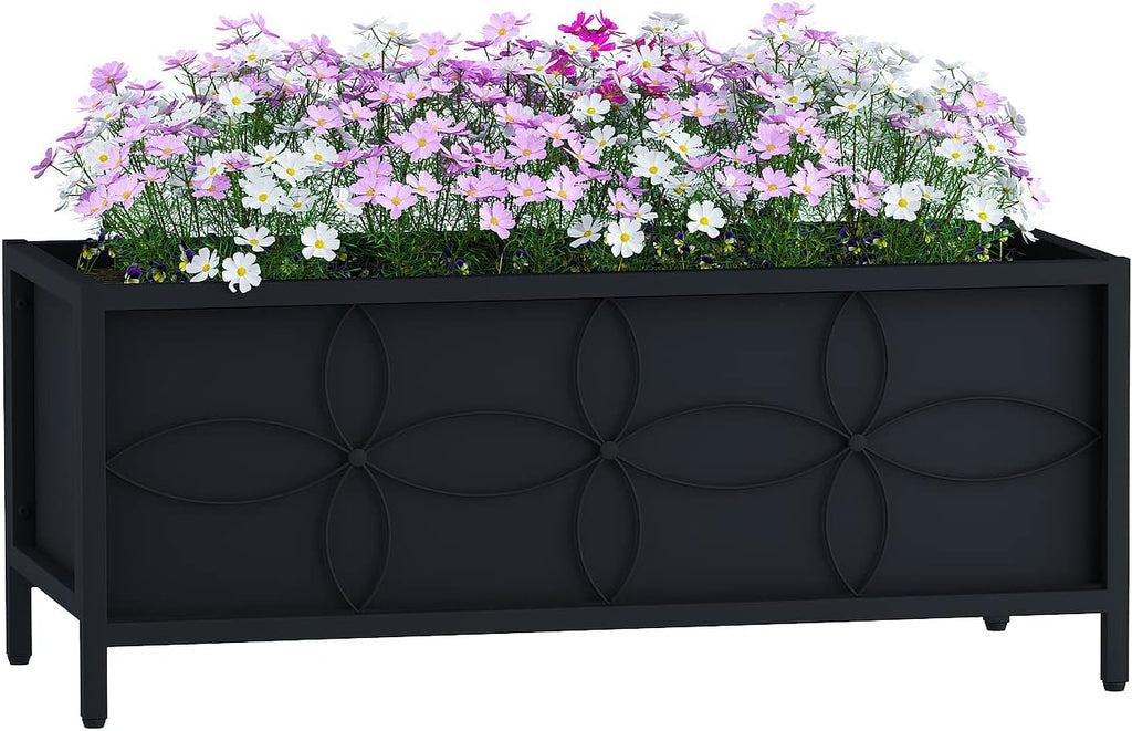 Zhongma Sturdy Raised Garden Bed with Inner Fabric Liners for Vegetables Flower, Planter Box for Backyard Patio