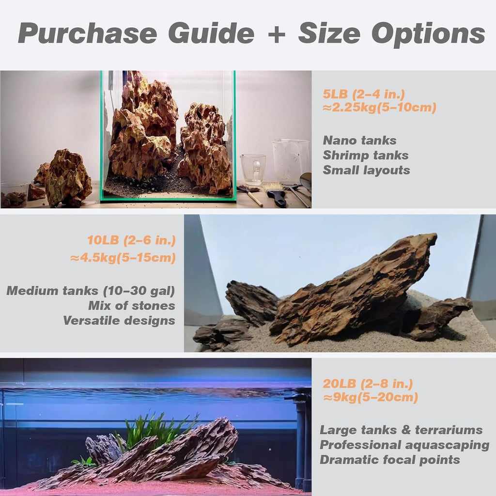 Unocho Aquarium Rocks 5lb Dragon Stone for Aquariums Landscaping Model Fish Tanks Terrariums Vivariums Paludarium