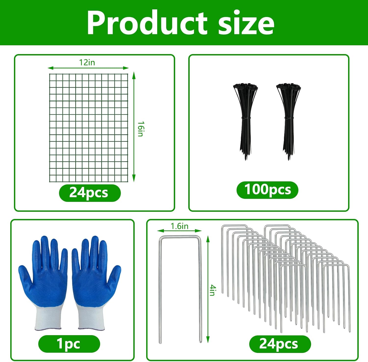 8 Pack Plant Protectors from Animals, 12x16 Inch Metal Garden Cages | Stakes & Zip Ties Included Plant Protection