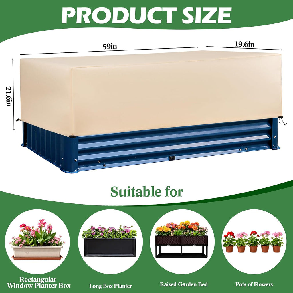 Plant Covers Freeze Protection 2 Pack with Elastic Drawstring, 3.54 oz/yd² Winter Cold Weather Frost Blanket Planter