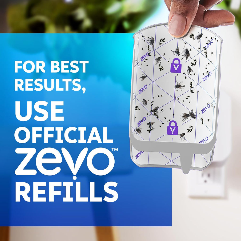 Zevo Flying Insect Trap for Fruit Flies & Gnats, 1 Base & 3 Refills | Fly Trap Catches House Flies, Gnats & Fruit Flies