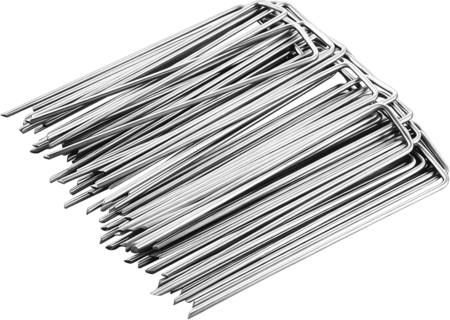 200 Pack 6 Inch Heavy Duty U-Shaped Landscape Staples, 11 Gauge Galvanized Steel Garden Stakes for Securing Landscape