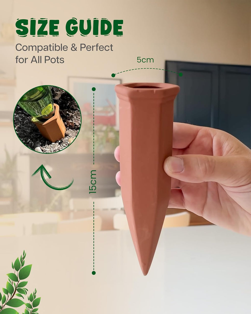 Plant Watering Devices, Self Watering Spikes, Self Watering Planter Insert, Terracotta Watering Spikes, Plant Watering