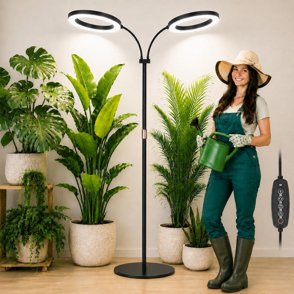 LBW 10.2in Grow Lights for Indoor Plants, Plant Grow Light with Stand