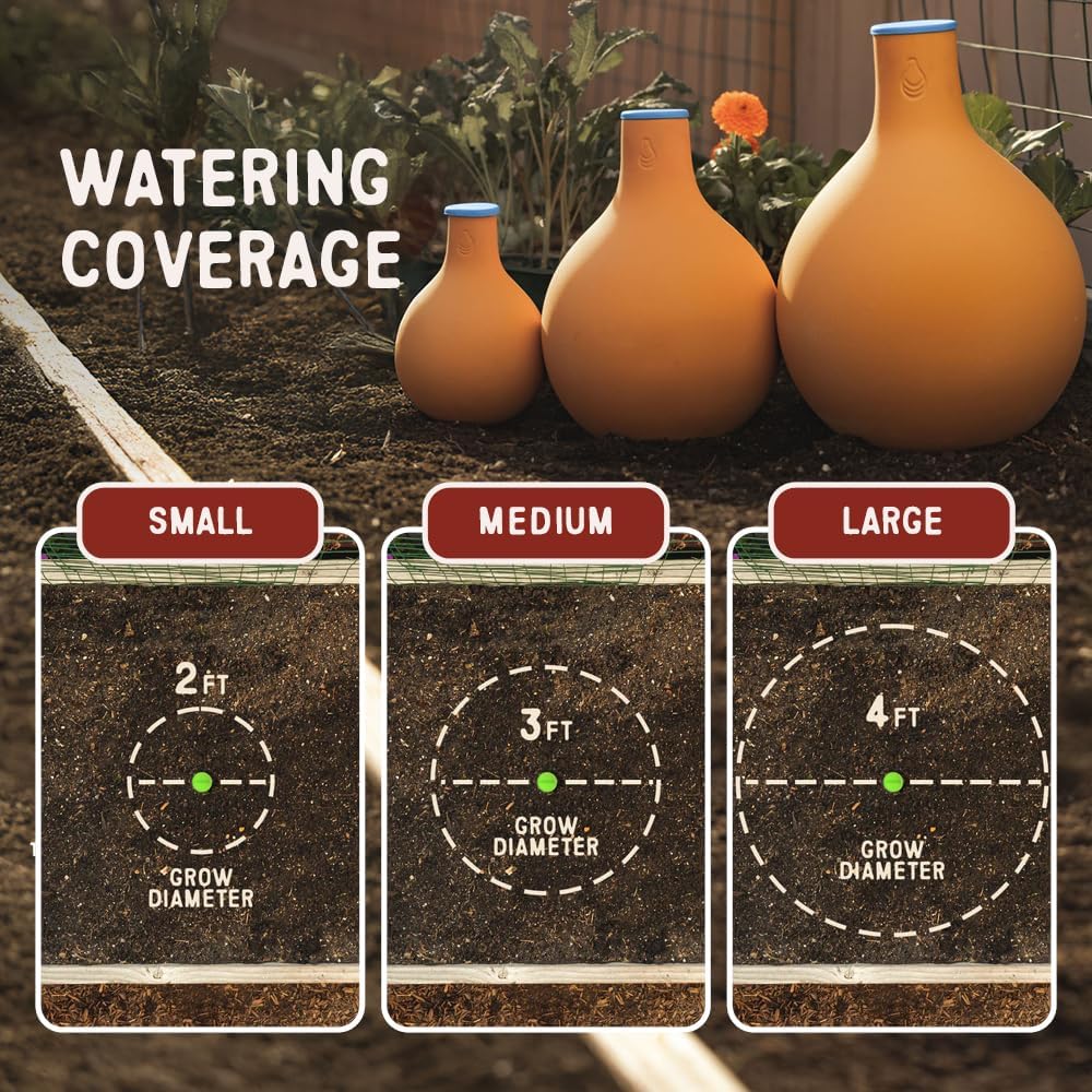 Medium OYA Irrigation Pot for Garden Bed, Raised Planters and Grow Bags | Self Watering Pots with an Olla Watering