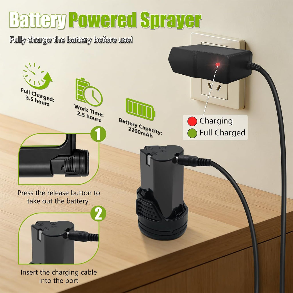 Battery Powered Backpack Sprayer 3 Gallon, Electric Garden Sprayer in Lawn | Digital Display, 3 Adjustable Pressures