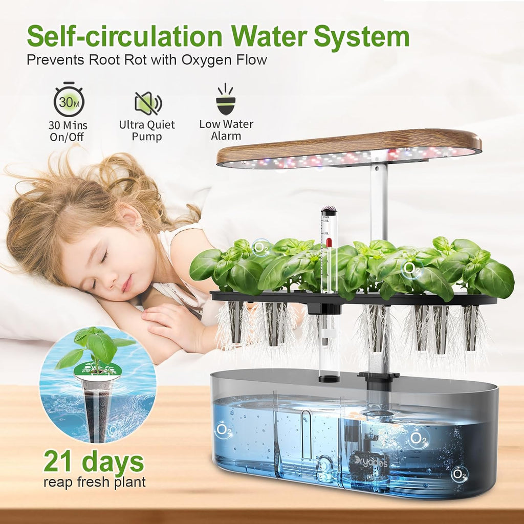 Hydroponics Growing System Indoor Garden: 12 Pods Indoor Herb Garden Kit with LED Grow Light Plant Germination Kit