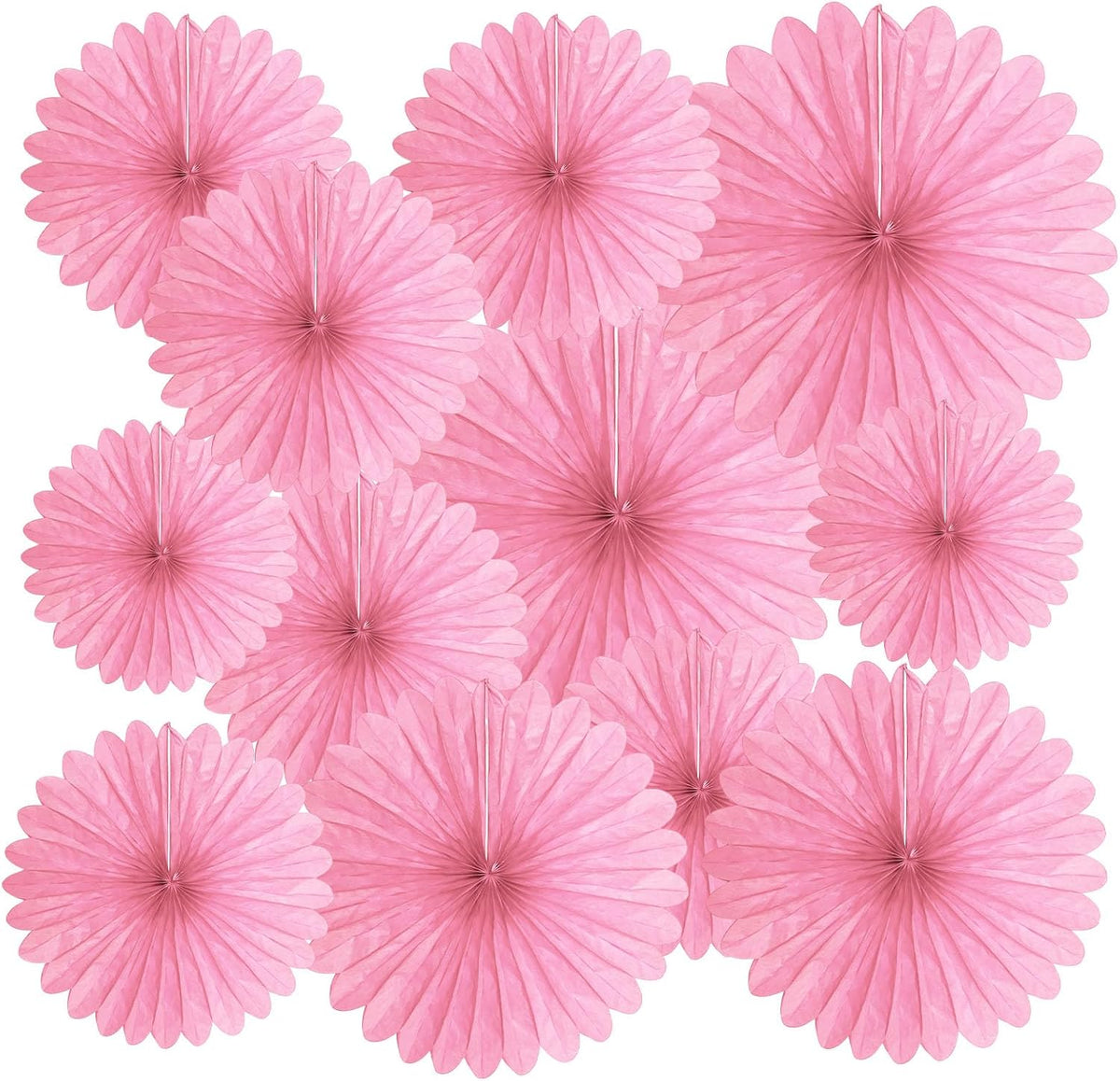 20 Pcs Pink Hanging Paper Fan, Hanging Honeycomb Round Paper Fans for Weddings, Birthdays, Valentine's Day, Baby Showers, Classroom, Events Ceiling Party Supplies Decorations