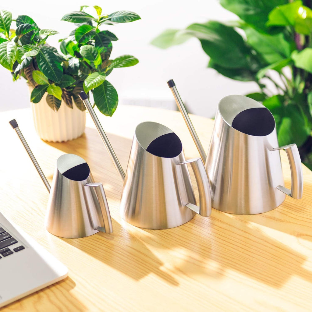 IMEEA Stainless Steel Indoor Watering Can with Long Spout Modern Watering Can for Small Indoor Plants, 50oz / 1.5L