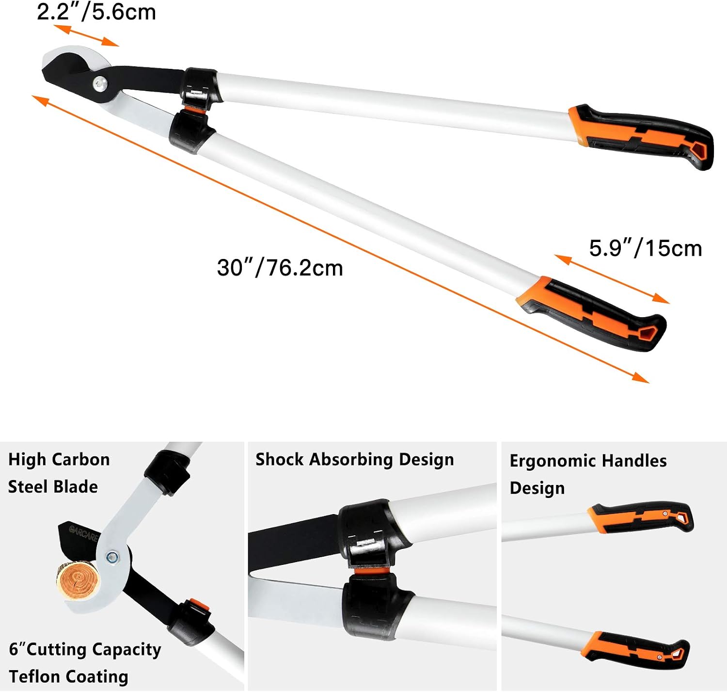 GARCARE Hedge Clippers Pruning Shears 4 in 1 Set Garden Pruning Tool Set | High Carbon Steel, Lopper, Folding Saw