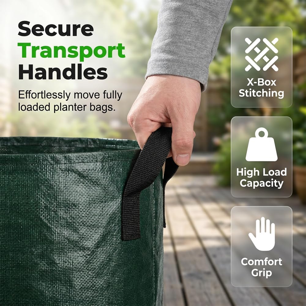 Potato Grow Bag Heavy Duty Thickened Non-Woven Fabric Grow Bags with Harvest Flap – Green Plant Pots for Vegetables