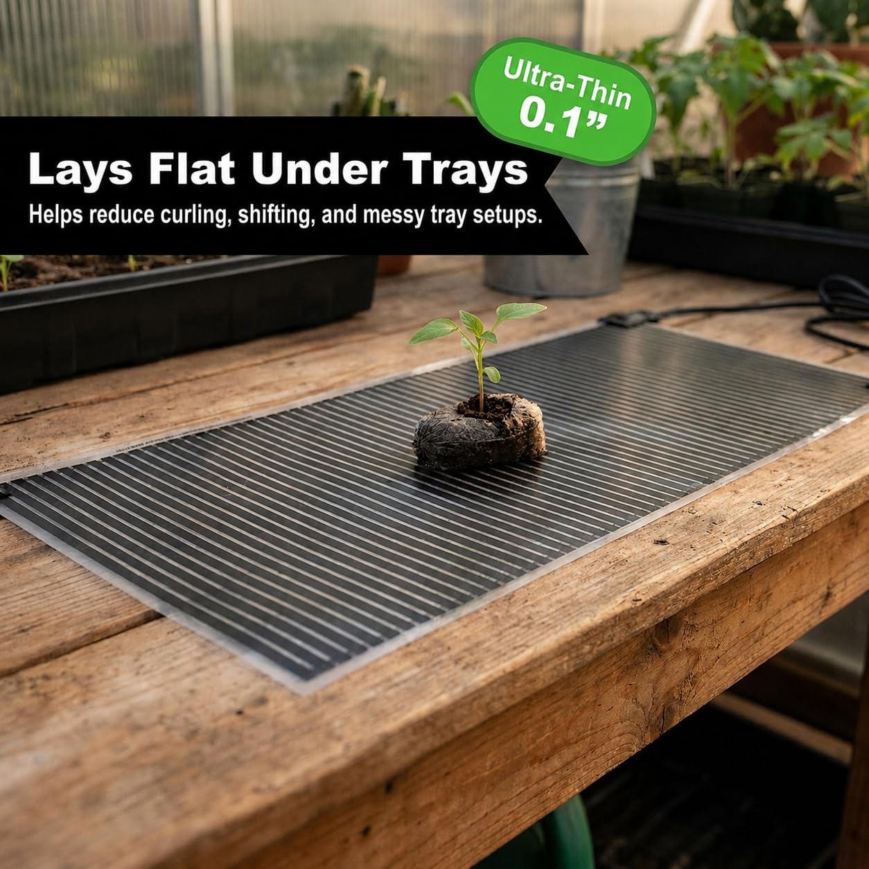 Seedling Heat Mat 11 in x 24 in, Even Heating, Water-Resistant Pad | Made in USA, Seed Starting, Helps Warms 10-20°F