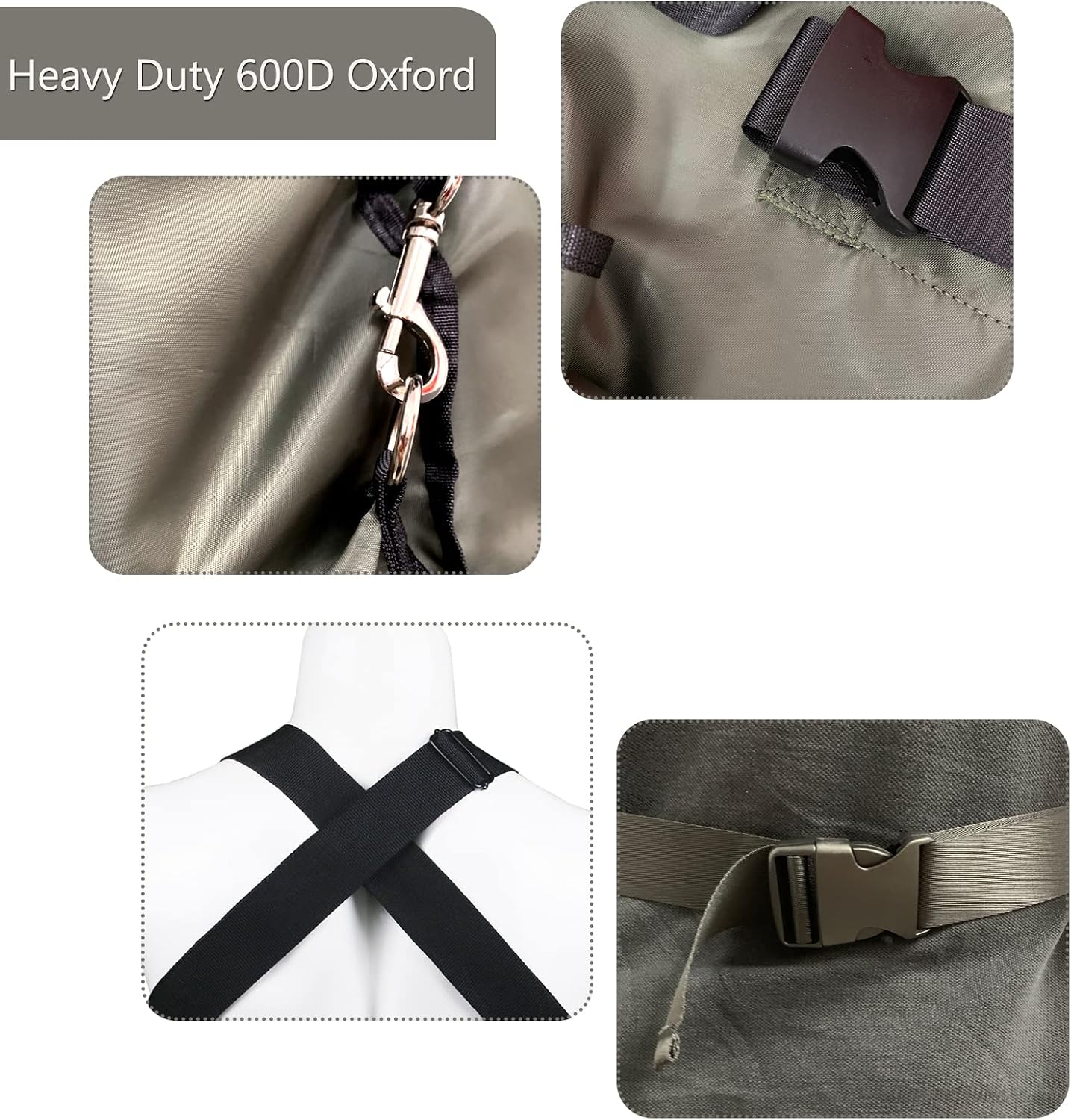 FCOUIID Harvest Apple Picking Bag - Waterproof 600D Fruit Storage Apron Pouch for Outdoor Orchard, Farm, Garden, Heavy