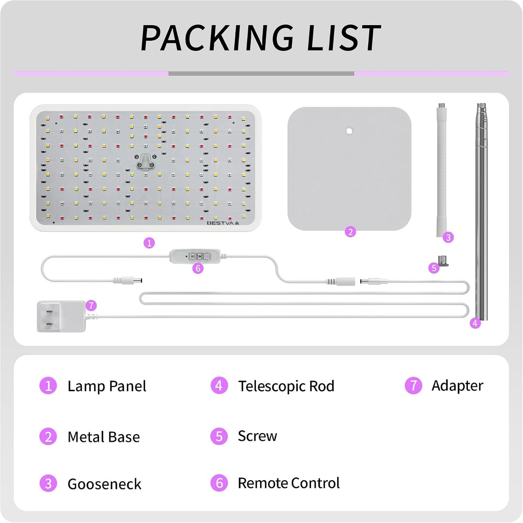 18W Grow Lights for Indoor Plants with Stand, Full Spectrum LED Plant Light for Indoor Plants,12-59 Inches Height