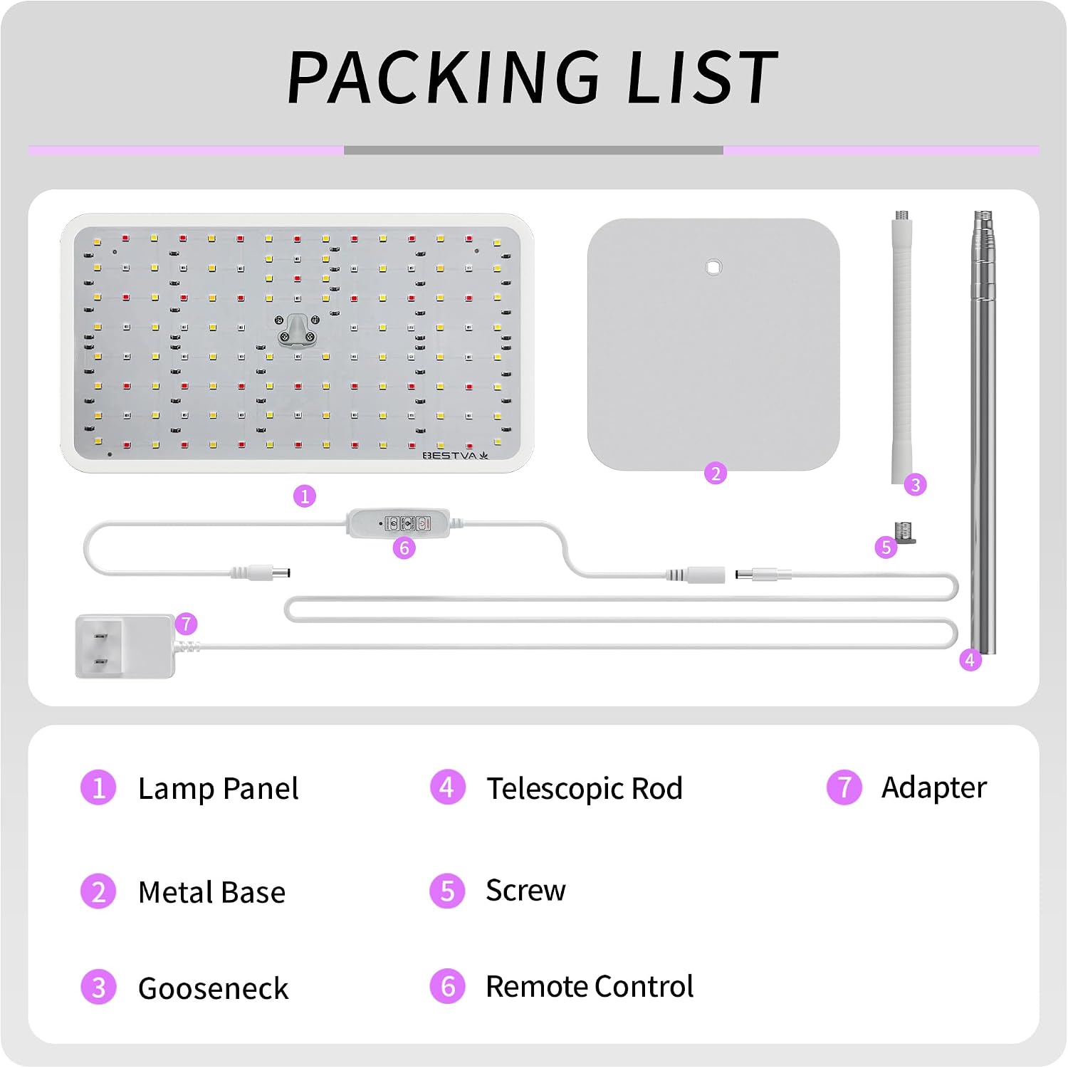 18W Grow Lights for Indoor Plants with Stand, Full Spectrum LED Plant Light for Indoor Plants,12-59 Inches Height