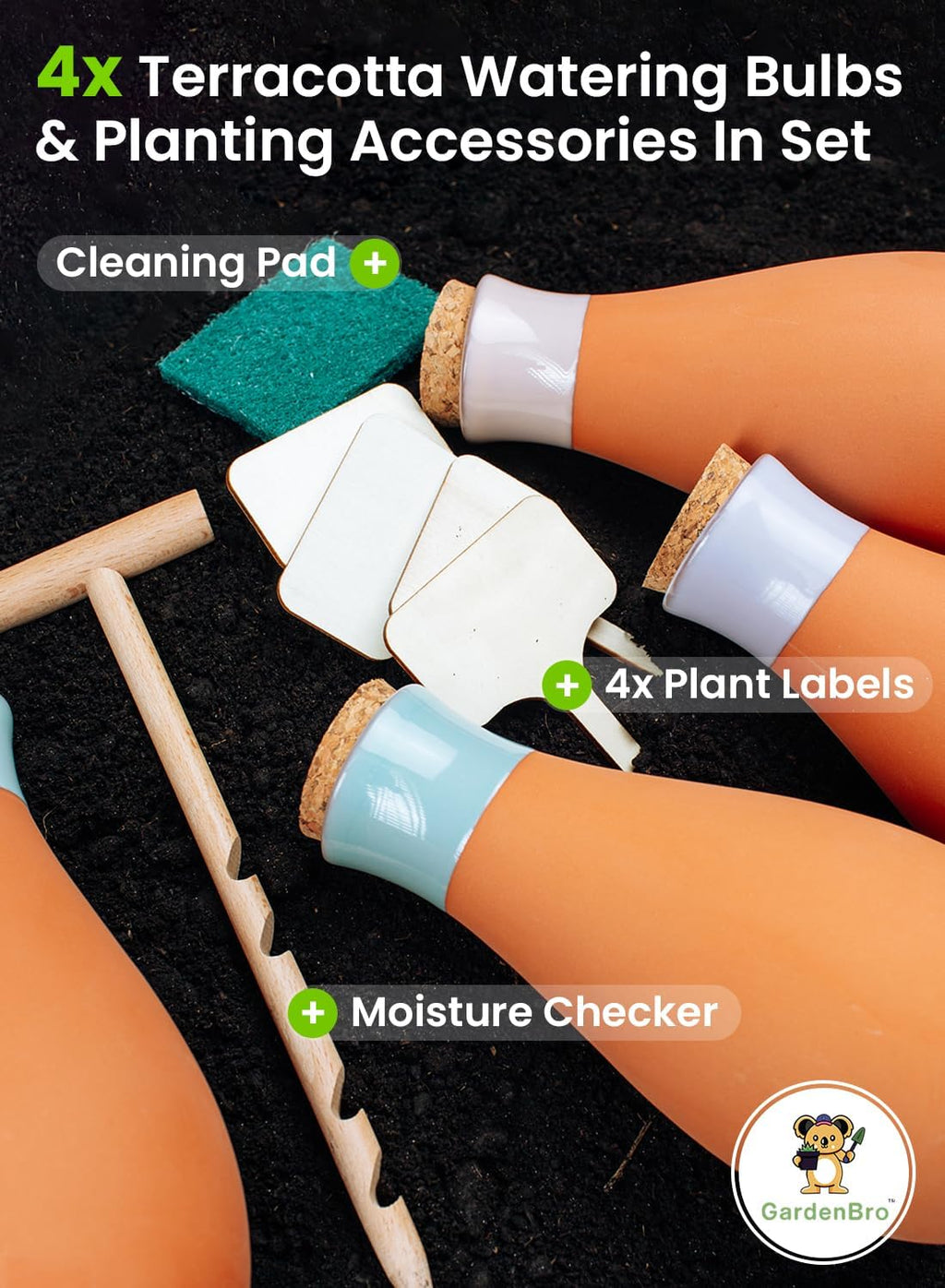 4pc Ollas Terracotta Watering Pots Large 14 Oz Self Watering Planter Insert | Olla Watering System For 1-week Easy To