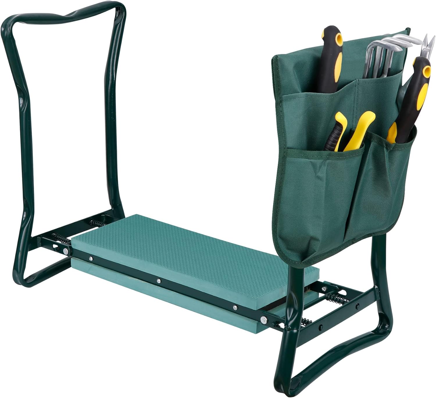 SUPER DEAL Folding Garden Kneeler and Seat with Free Tool Pouches - EVA Foam Pad Protects Your Knees - Sturdy and