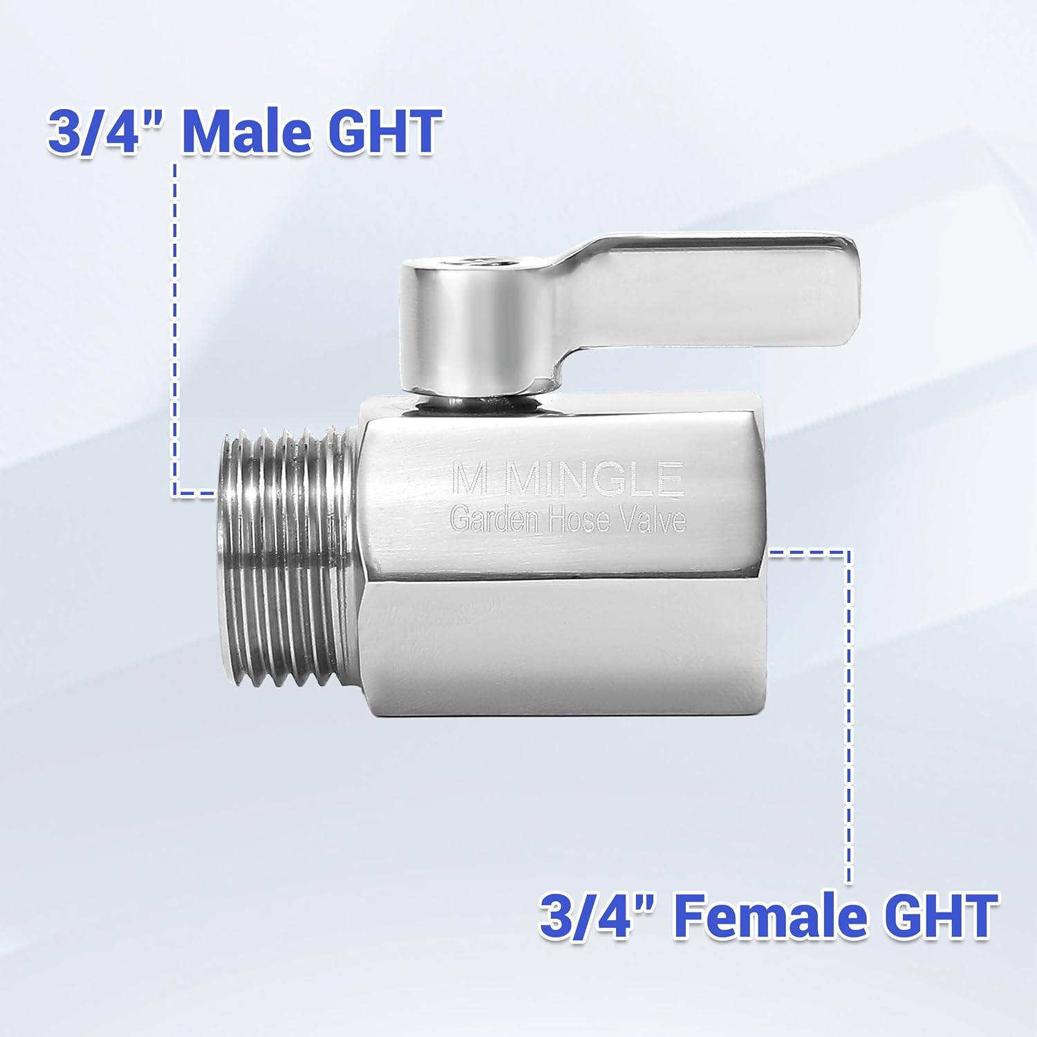 M MINGLE Garden Hose Quick Connect Fittings, Garden Hose Shut Off Valve