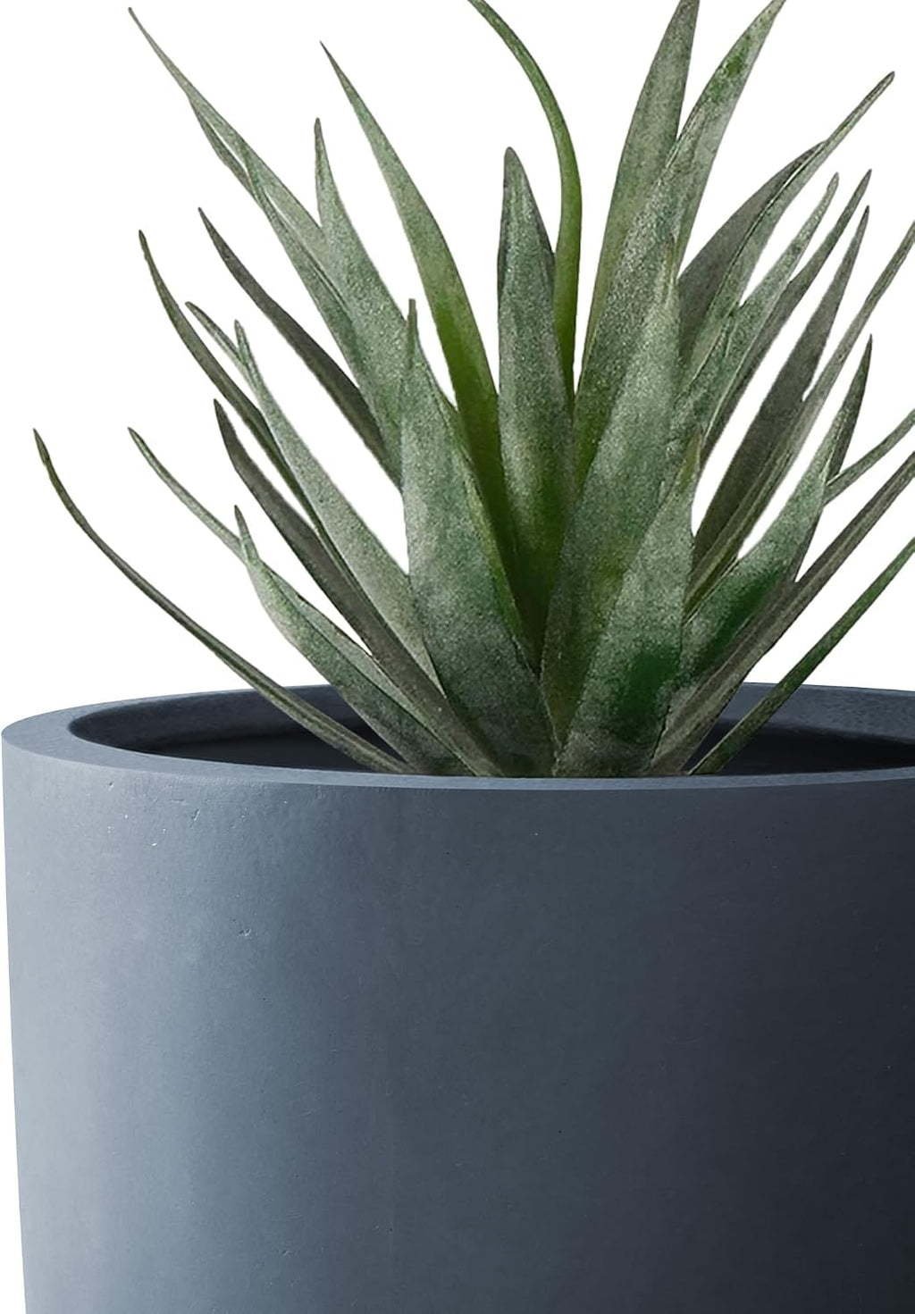 Kante Set of 3 Charcoal Concrete Capsule Planters 13.1" 11" 9" Dia | Drainage for Outdoor, Rubber Plug for Indoor Home