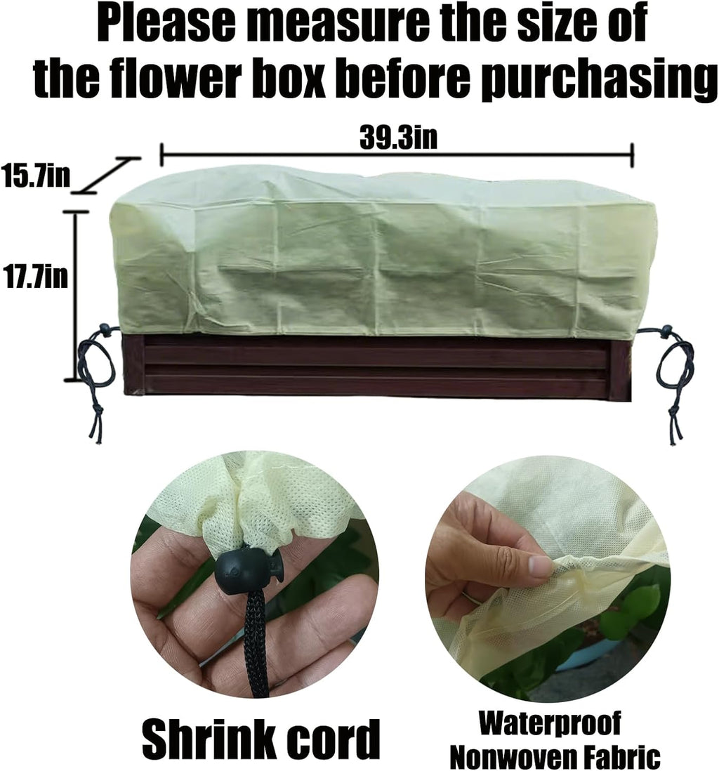 EJW Planter Cover, Plant Covers Freeze Protection,4 Pack 39.3"*17.7"*15.7" Planter Covers for Winter, Frost Cloths for