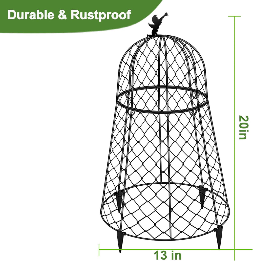 6 Pack Plant Protectors from Animals, Garden Cloches for Plants, Rustproof Chicken Wire Cloche Plant Cages to Keep
