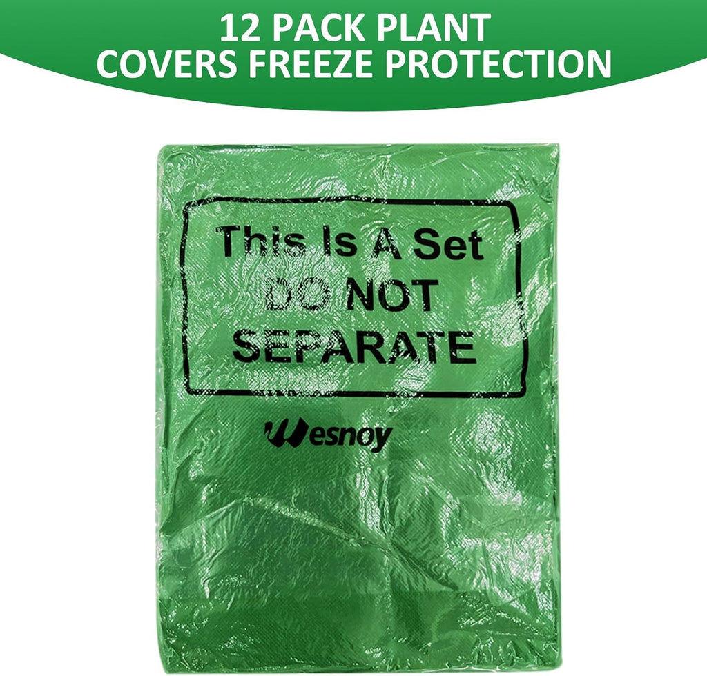 12 Packs Winter Plant Covers Freeze Protection Drawstring Tree Cover 23.62 x 31.5 in Large Reusable Frost Protection