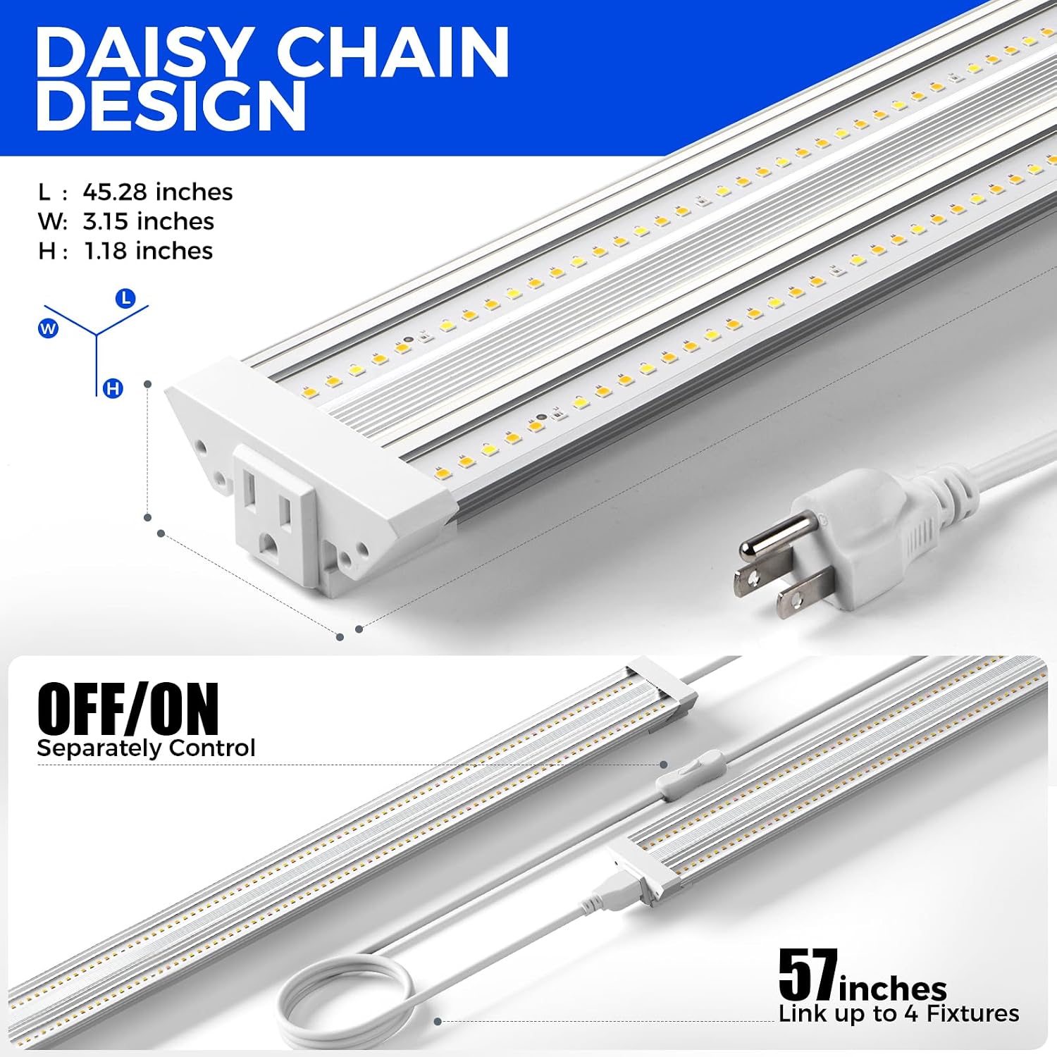 Barrina TX72 4FT LED Grow Light, 72W(500W Equivalent), Full Spectrum 1 Pack | Full Spectrum with 660nm IR LED, High