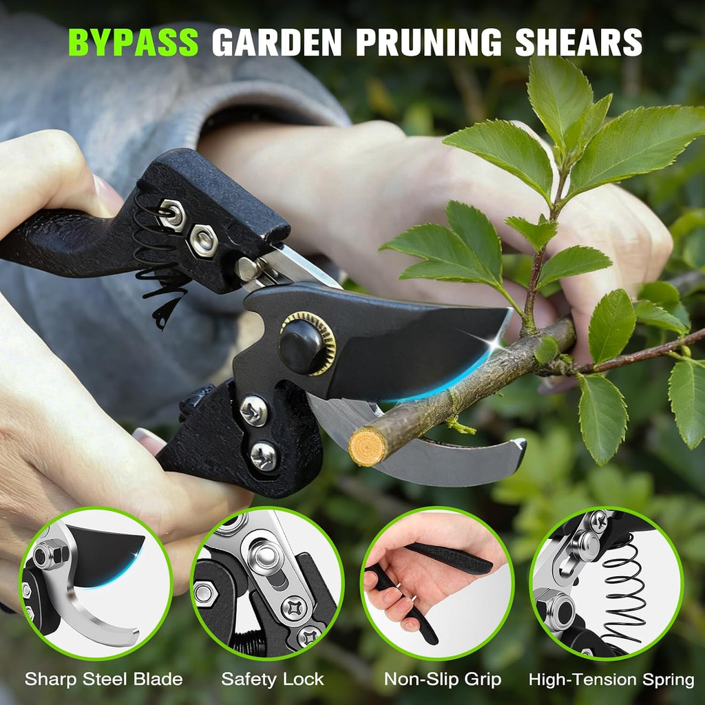 28-38" Extendable Loppers & Pruning Shears Set, SK5 Compound Action 2" Cut | Heavy Duty, Tree Trimmer, Branch Cutter