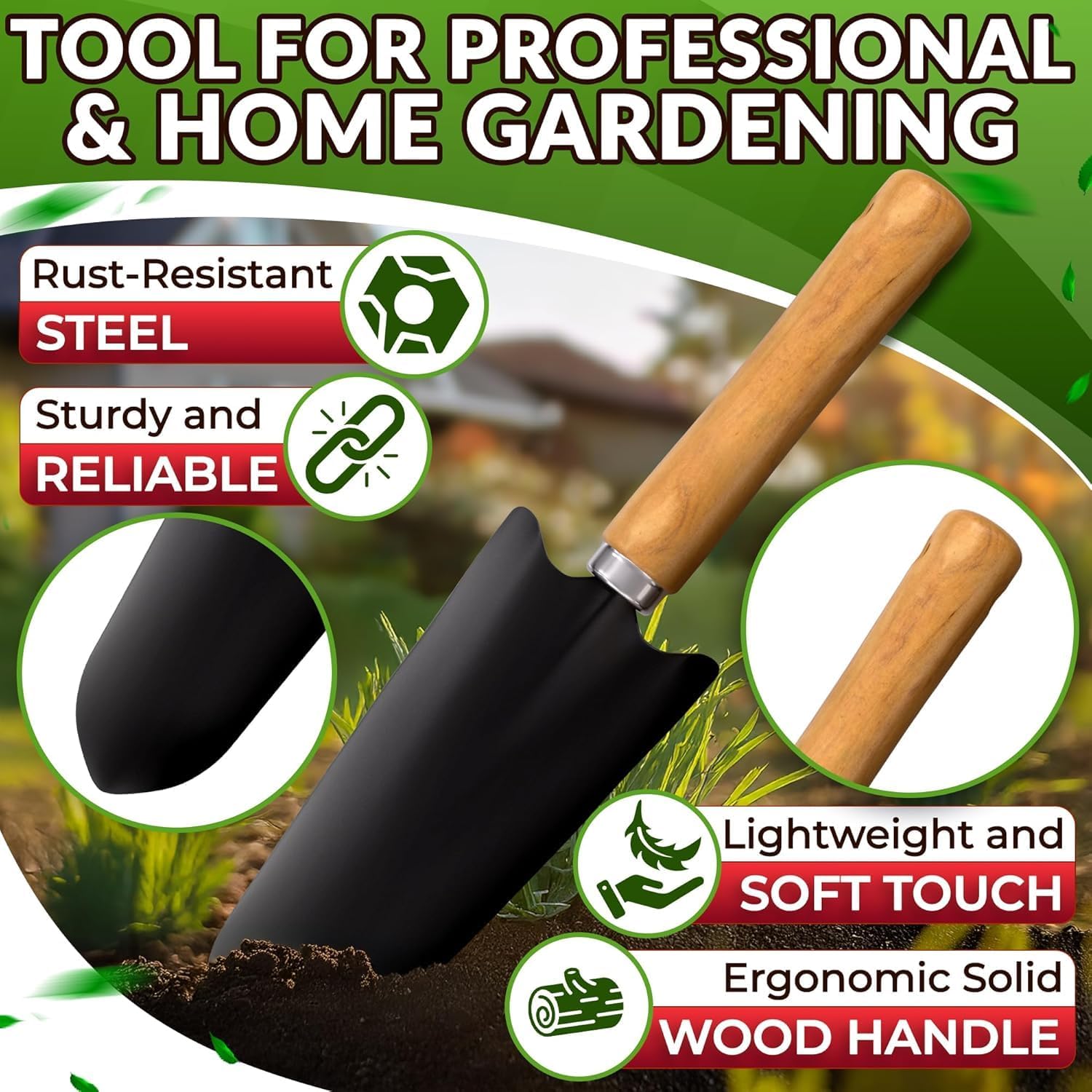 10 Pcs Gardening Tool Set for Women, Rust-Resistant Steel, Tote Bag | Garden Tools Set for Plant Care, Digging