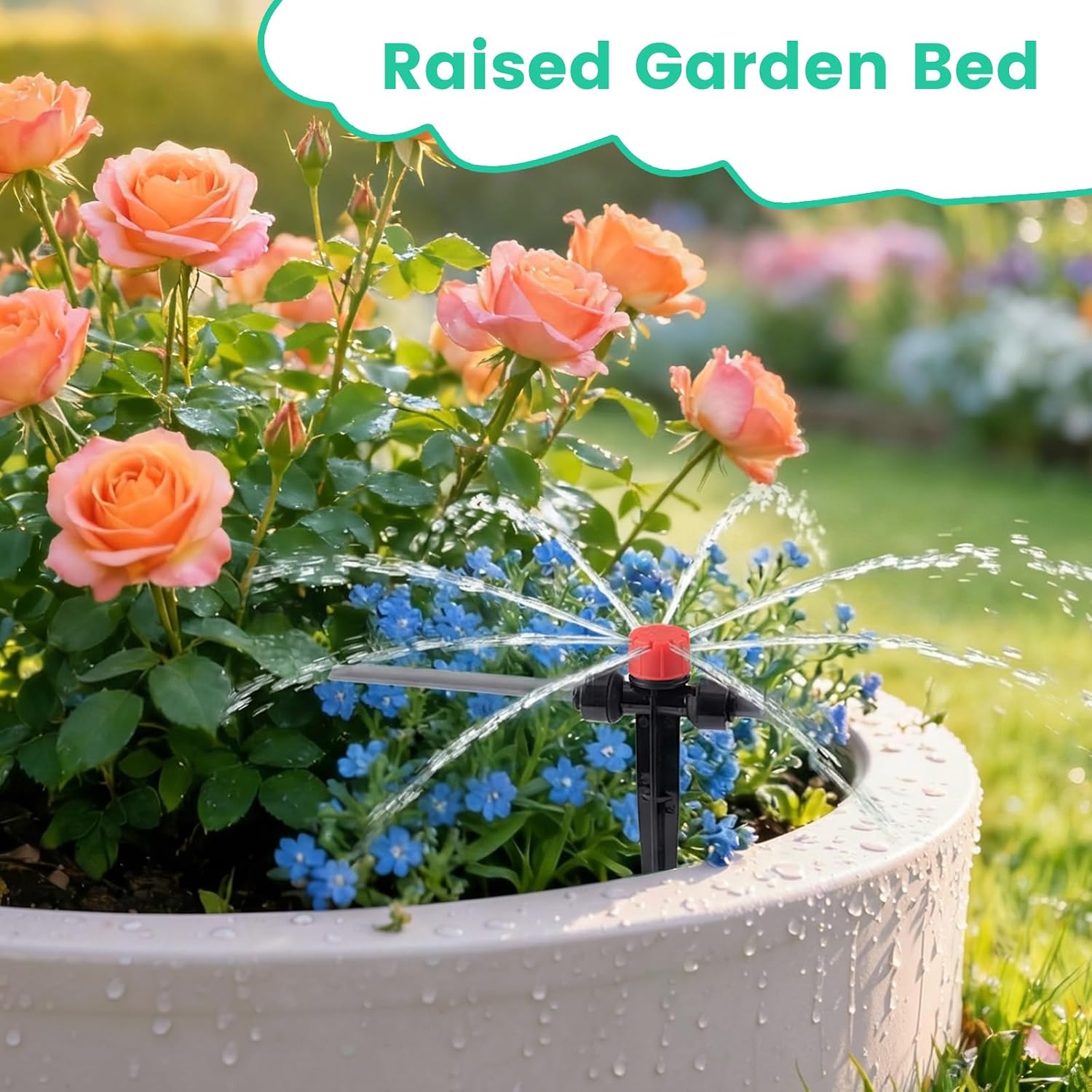 240FT Drip Irrigation System Garden Watering System-Quick-Connect | 1/4" & 1/2" Fast-Lock Tubing, Adjustable Nozzles