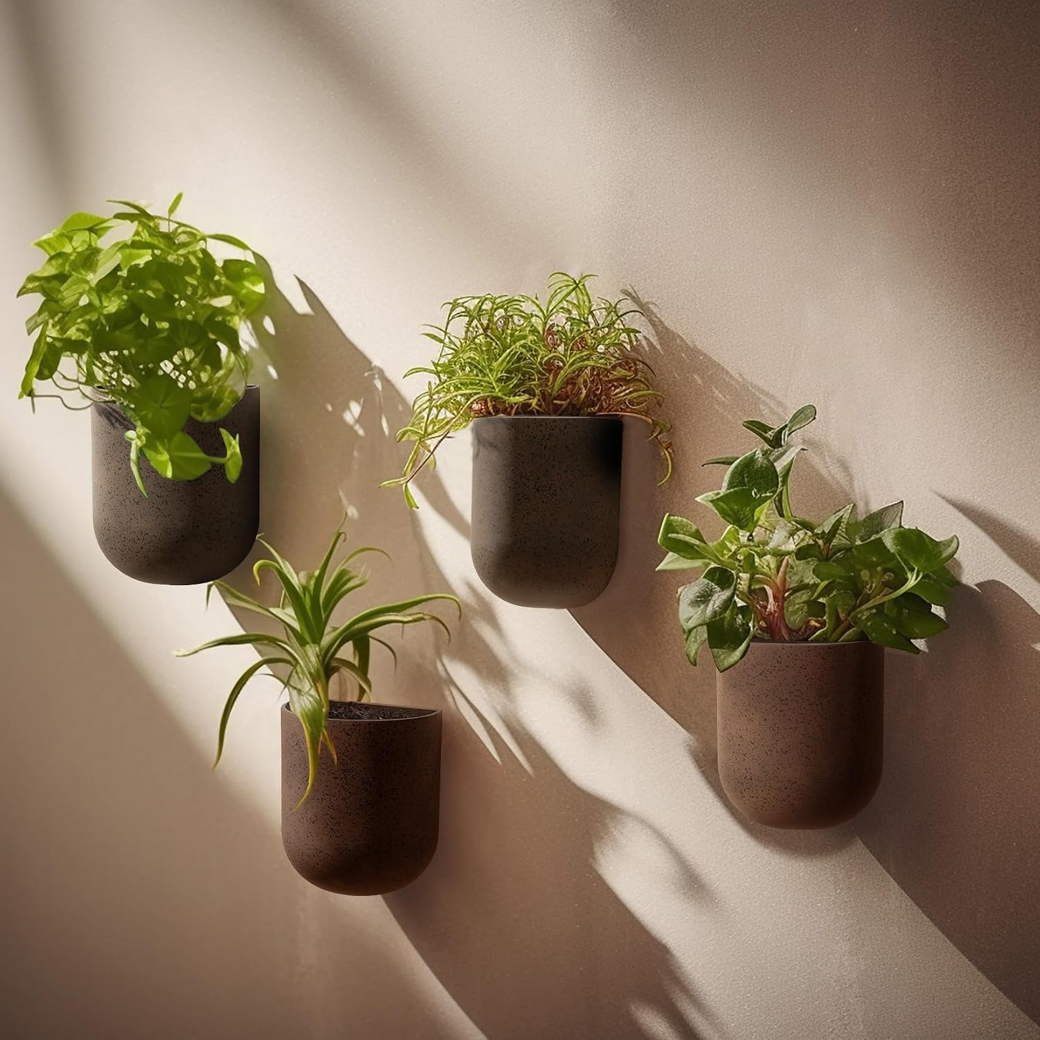 LA JOLIE MUSE Wall Planters for Indoor Plants, Hanging Flower Pots, 2 Pack | Wall Hanging Planters, Decorative Wall