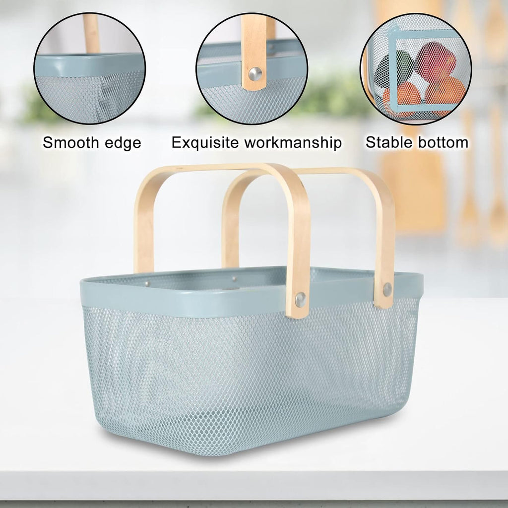 Garden Harvest Basket,Delicate Harvest Basket for Garden Vegetables,Practical Metal Mesh Wire Basket with Handle