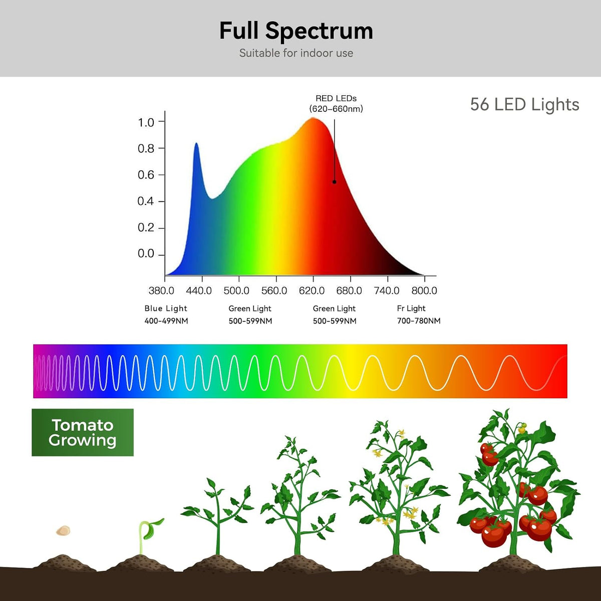 2 Packs Plant Growing Lamp, LED Pot Clip-on Plant Light for Growing | Full Spectrum Plant Light with Remote, 4/8/12H