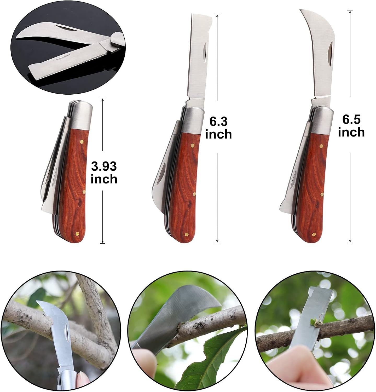 Upgrage Garden Grafting Tools, 2 in 1 Garden Pruning Tools Including Grafting Knife, Pruning Shears, Replacement Blades