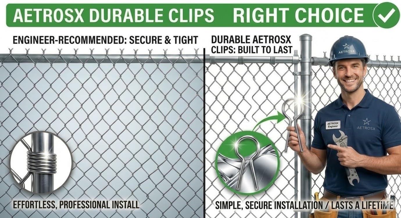 Premium Heavy Duty Round T Post Clips 100 Pack Galvanized Grade Steel Ties 11 Gauge for Wire Strong Hold Won’t Time