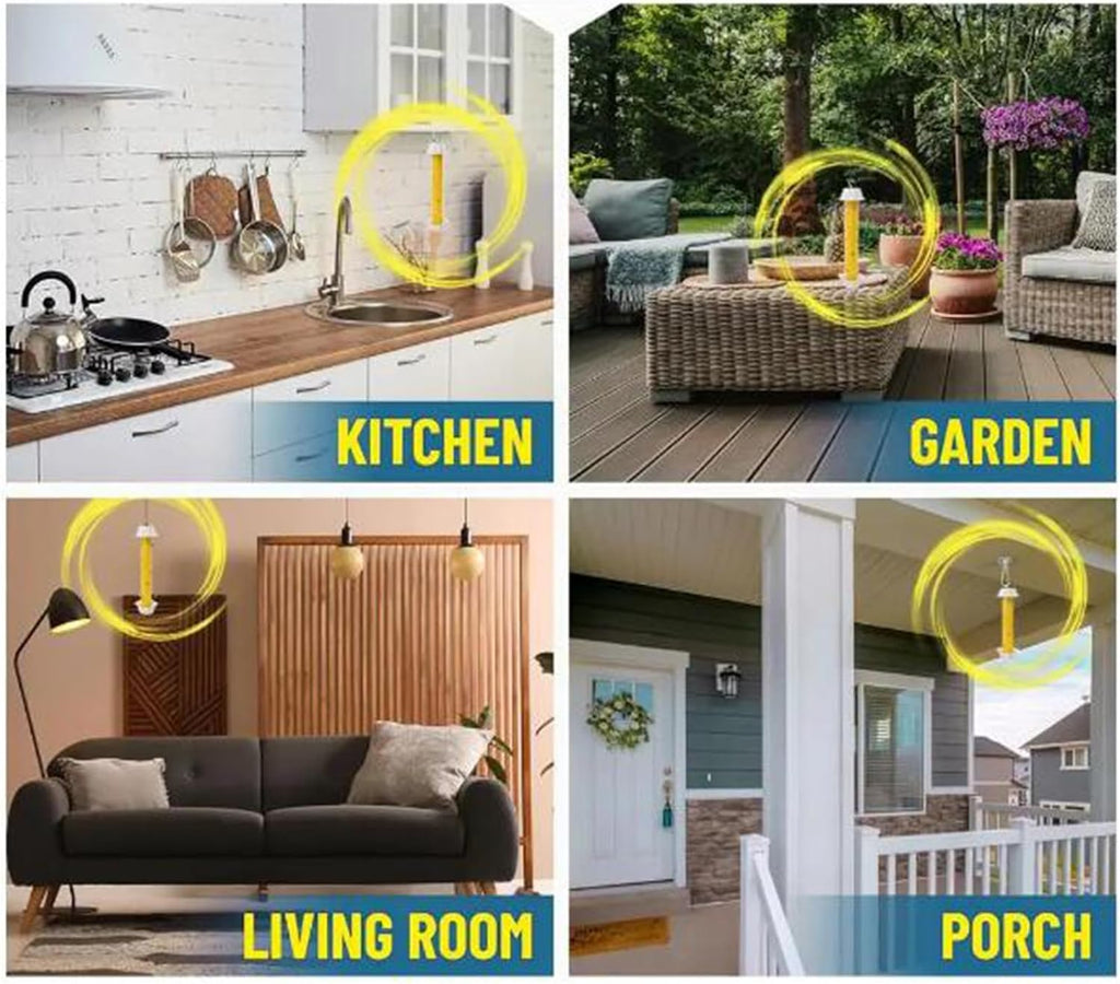 Fly Stick Sticky Fly Traps for Indoors and Outdoor Wasp Traps - Effective Pest Control 4 Pack