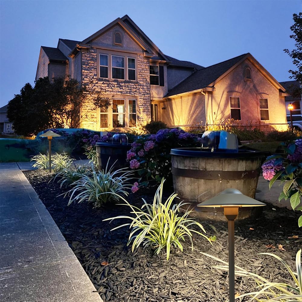 Low Voltage Path Light Cast Aluminum Landscape Lighting | Pathway Lights Walkway Driveway Yard Garden Lighting