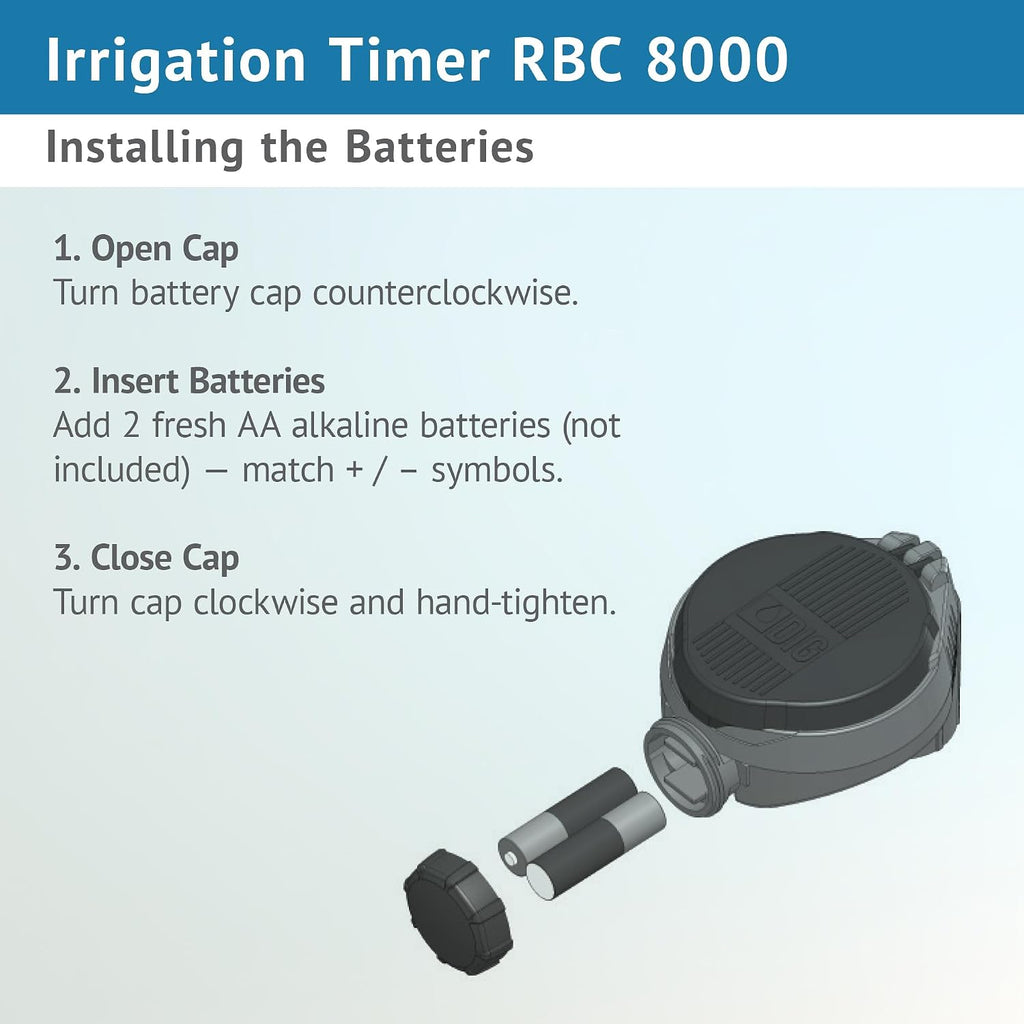 DIG RBC 8000 Battery Powered Irrigation Automatic Controller with 3/4" Anti-Siphon Valve - Advanced, Safe, and