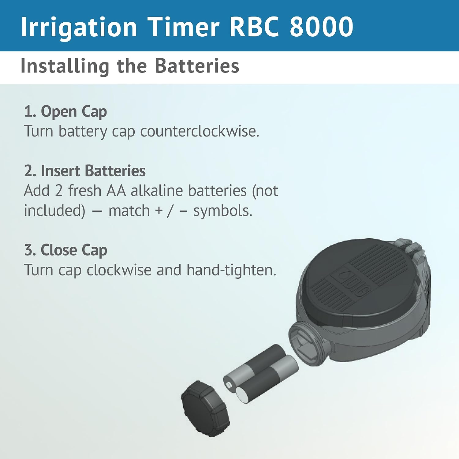 DIG RBC 8000 Battery Powered Irrigation Automatic Controller with 3/4" Anti-Siphon Valve - Advanced, Safe, and