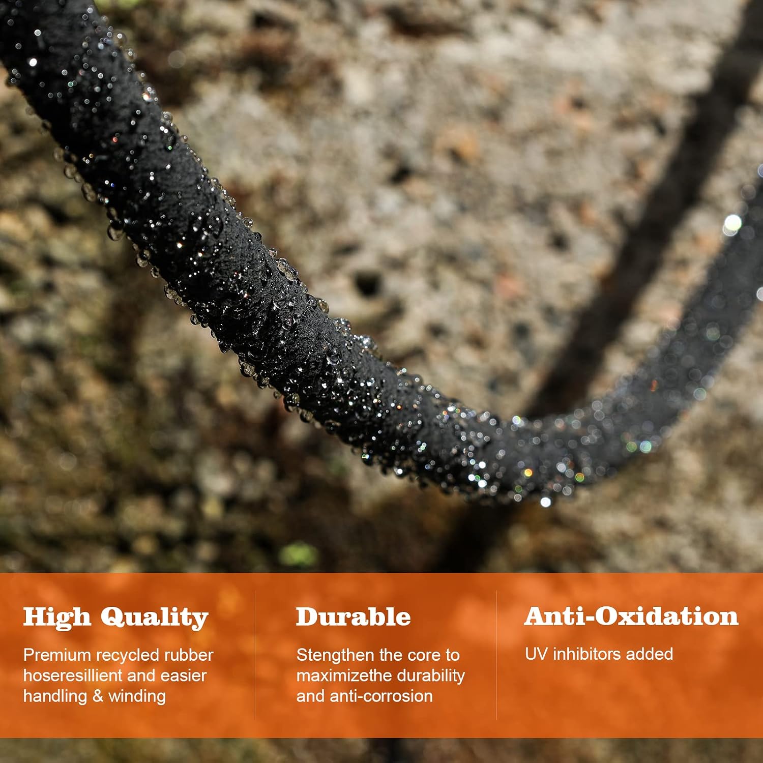 Soaker Hose 100 FT for Garden with 1/2" Diameter Irrigation Hose Save 70% of Water Solid Brass Interface Eminently