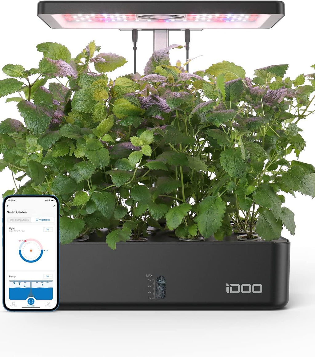 iDOO Hydroponics Growing System Kit 12Pods, Christmas Gifts for Women Mom, Herb Garden Indoor with LED Grow Light for