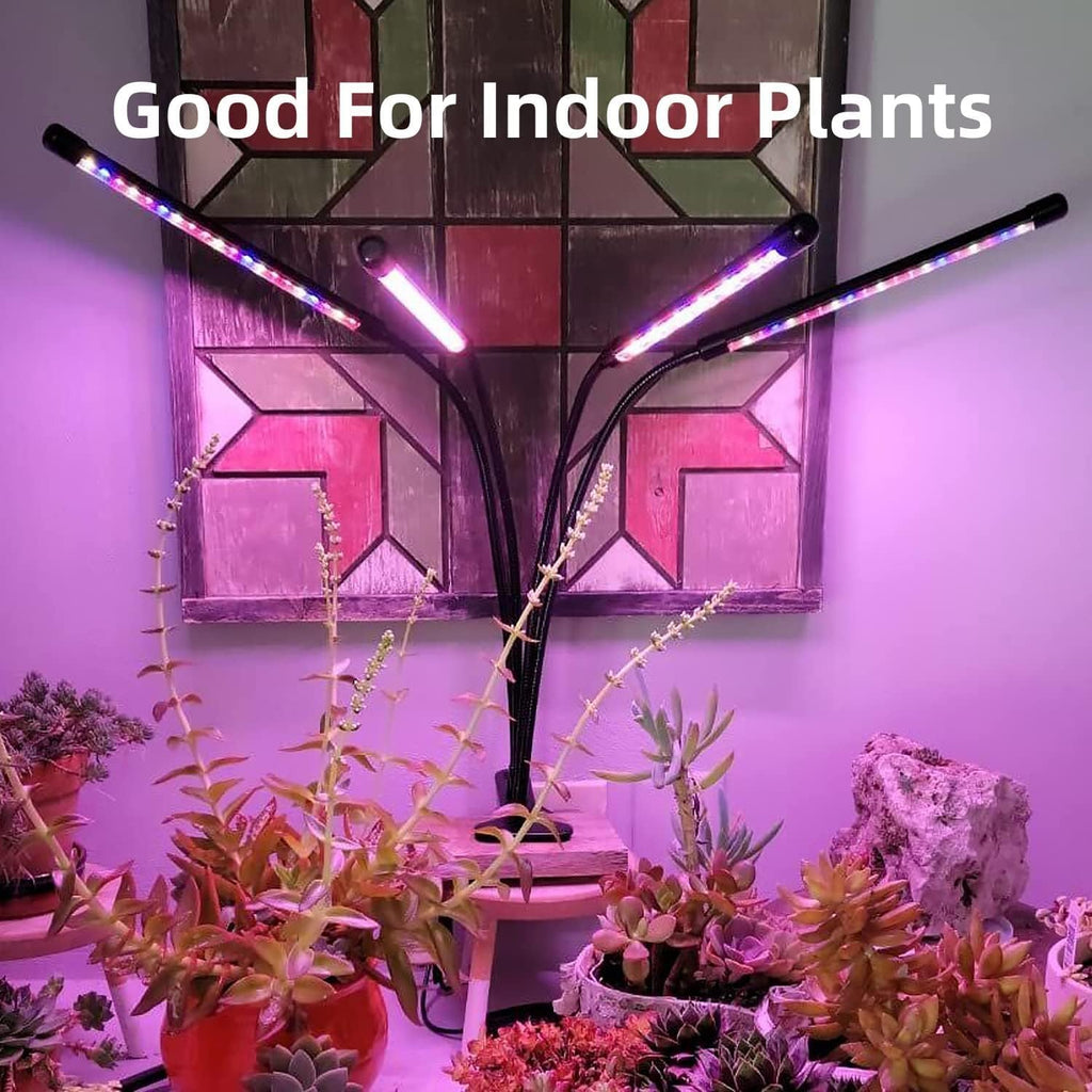 LED Grow Lights for Indoor Plants 2-Pack, Full Spectrum & Red Blue Spectrum Plant Growing Lamps with 3/9/12H Timer, 10