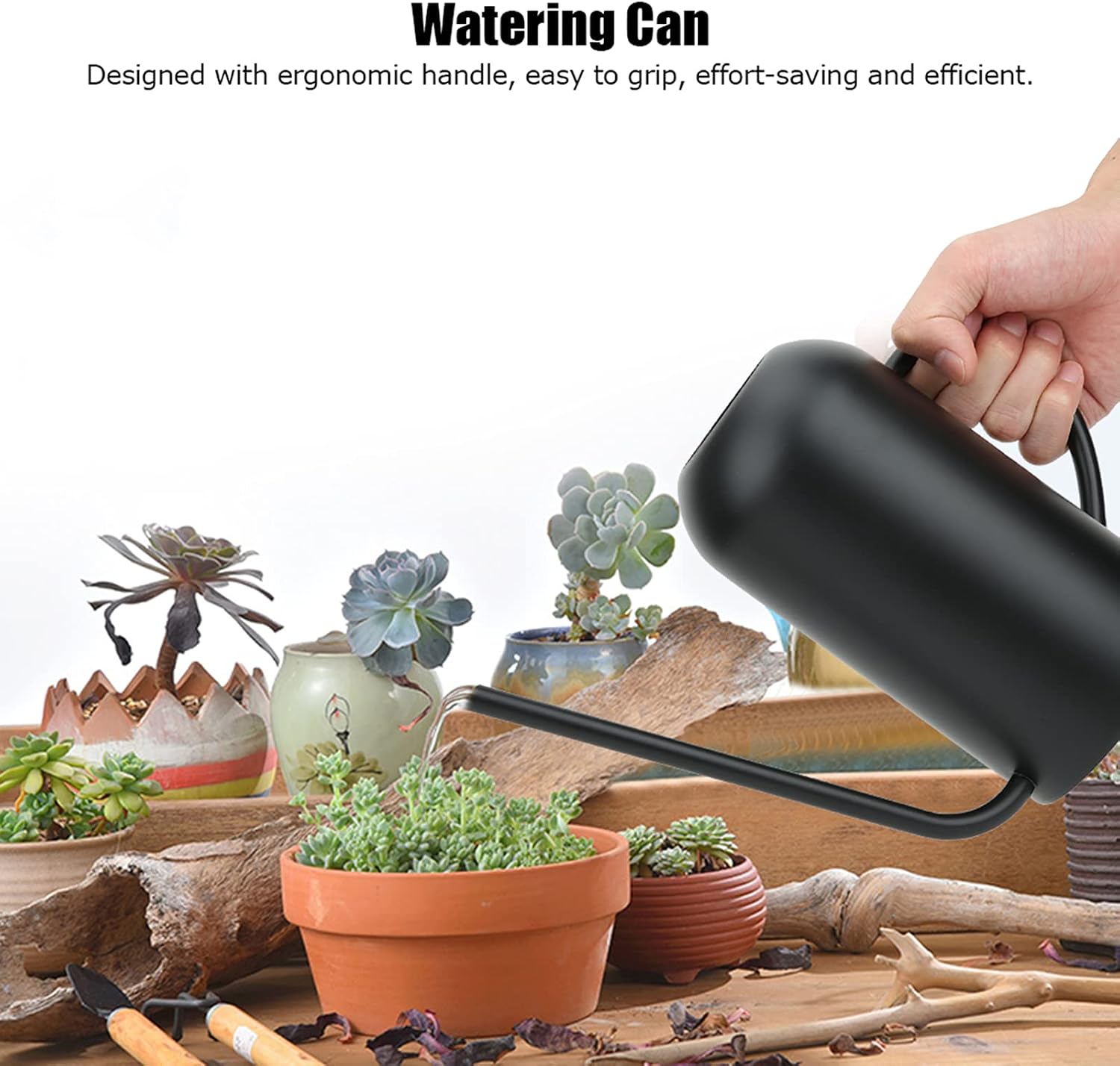 Long Spout Watering Can, 1.5L/50oz Stainless Steel Sprinkling Can Pot for Indoor Plants House Plants Flower Watering
