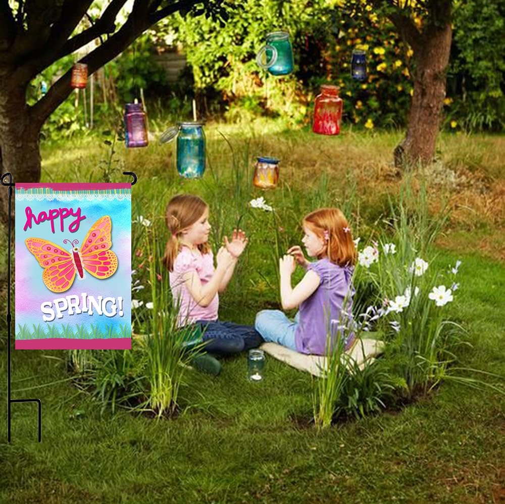 Garden Flag Holder Stand 6 Pack Garden Flag Pole for 13.5" Width 12 x 18 Inches Flags with Anti-Wind Clip for Outdoor