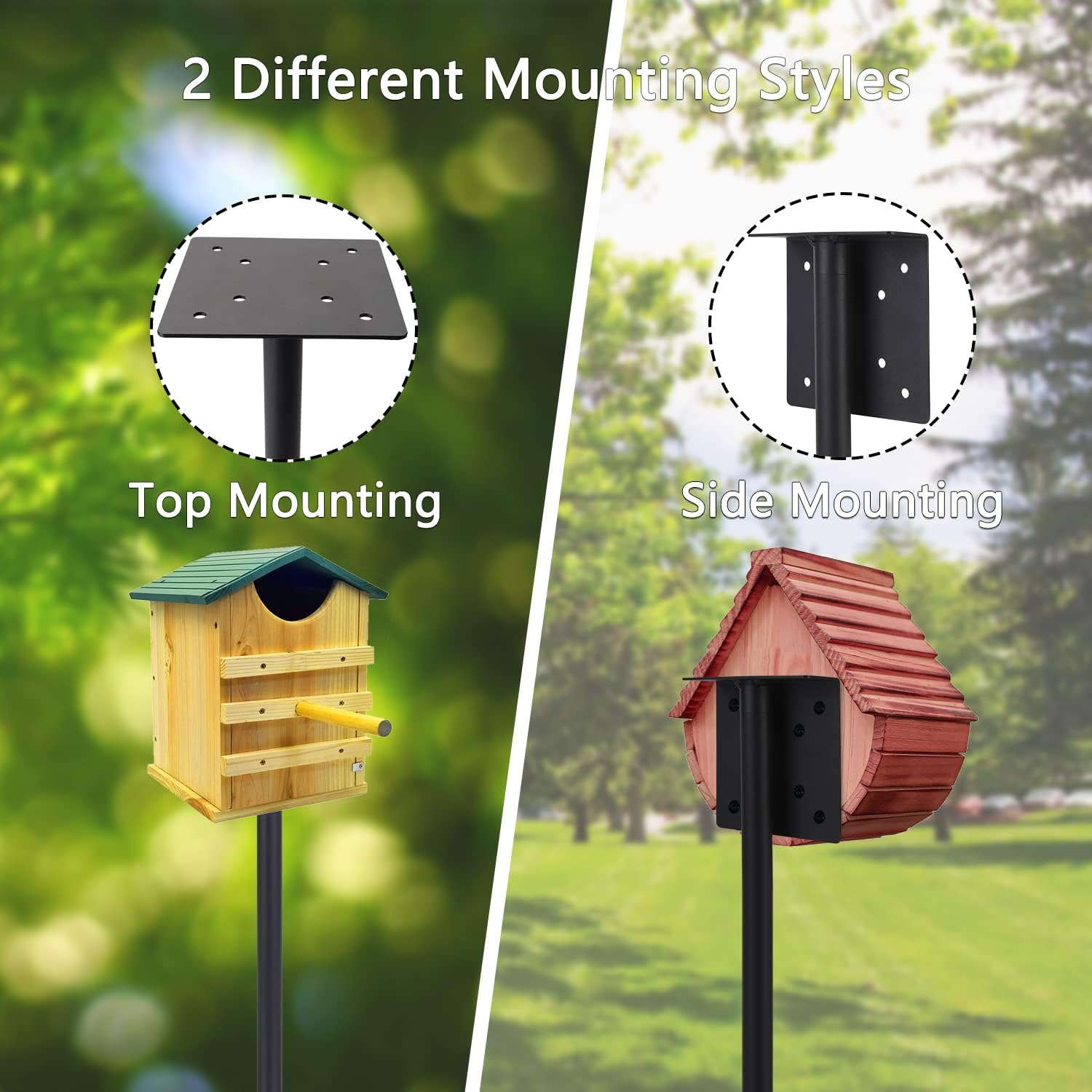 Bird Feeder Pole Kit, 79 Inch Bird House Pole for Outdoors Heavy Duty,5 Base Prongs Adjustable Birds Feeder Stand for