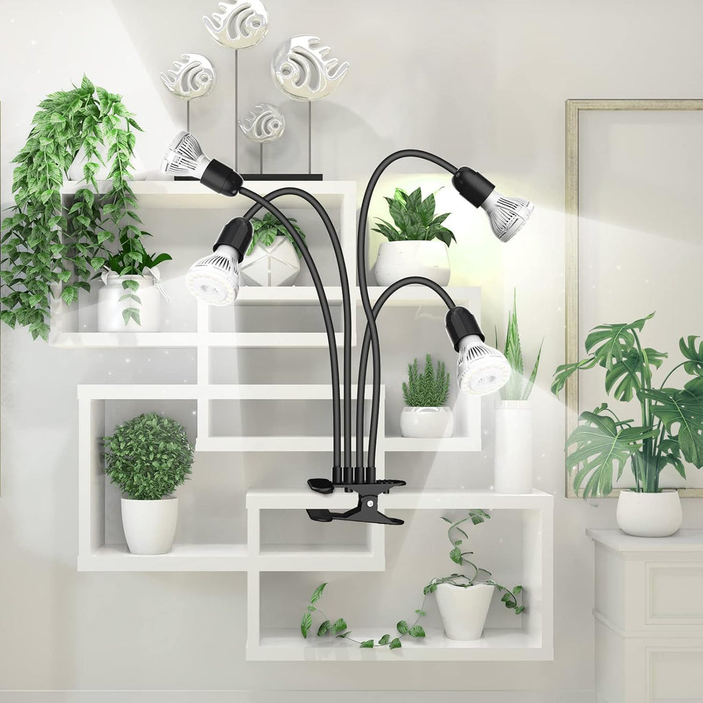 SANSI LED Grow Lights for Indoor Plants, 600W Full Spectrum Gooseneck Clamp | Grow Lamp, 40W Power Plant Light with