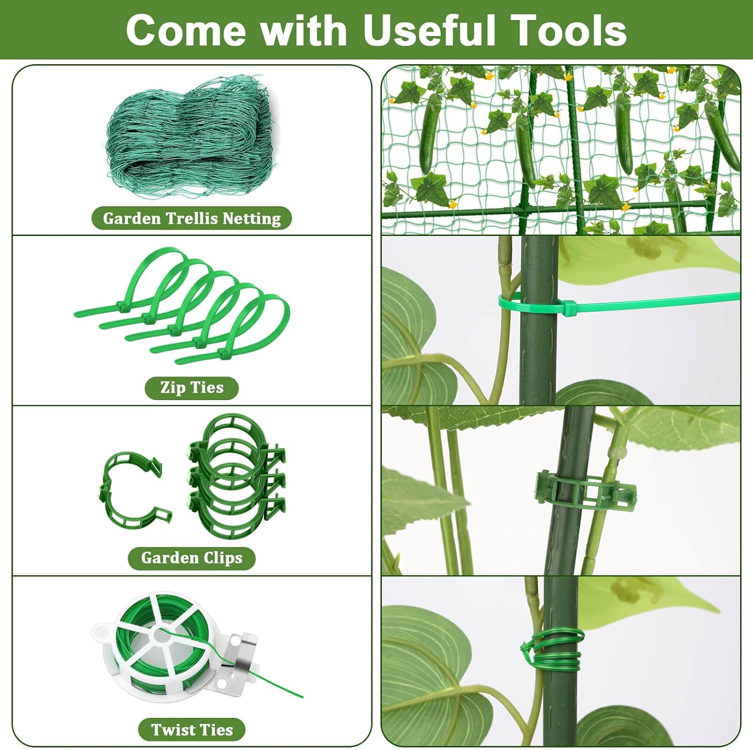 Tidponra Cucumber Trellis for Garden, 34 X 47 Inches A Frame Gardening Trellis with Fabric Raised Garden Bed, Climbing