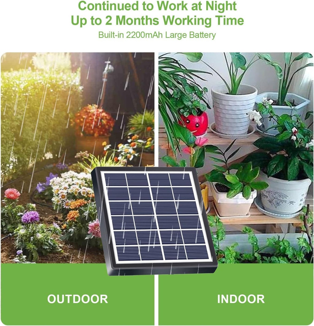 Lewisia 2W Solar Automatic Drip Irrigation Kit with Timer Auto Watering System Solar Powered Auto-Irrigation Set for