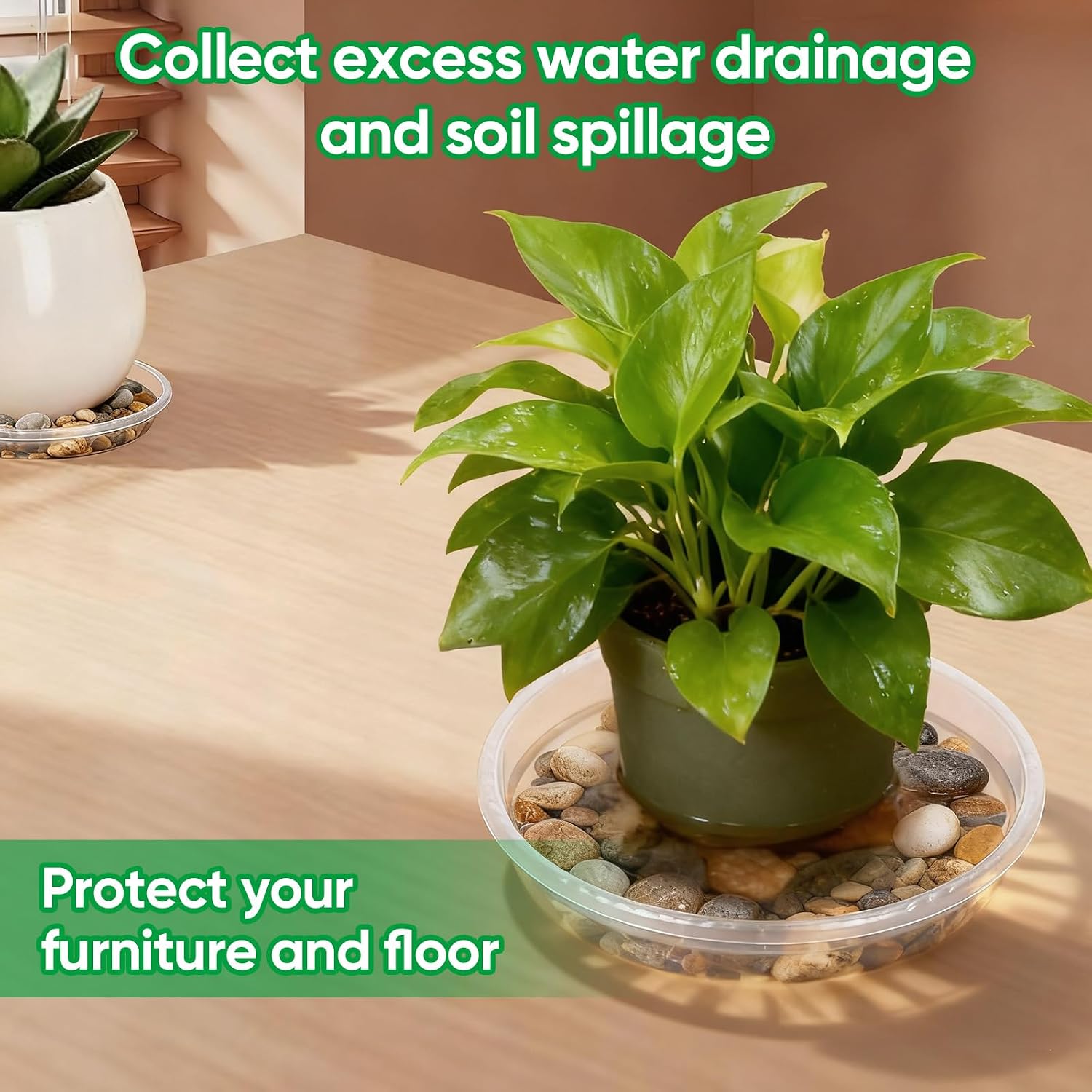 25 Pack Plant Saucer Tray, 6/8 / 10/12 /14 inch Heavy Duty Flower Pot Trays, Plastic Plant Saucer for Indoor & Outdoor